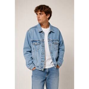 Vintage 90s Gap Blue Jeans Light Wash Denim Jacket Oversized Trucker Small